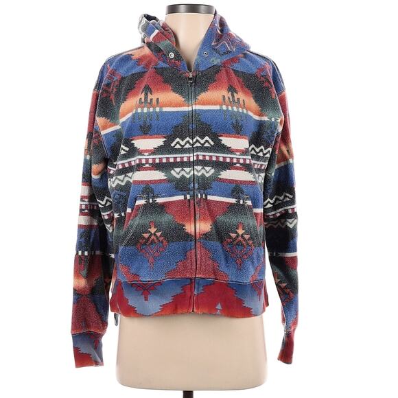 RALPH LAUREN POLO southwest tribal Aztec zip up hoodie sweatshirt jacket Size S - Picture 2 of 9